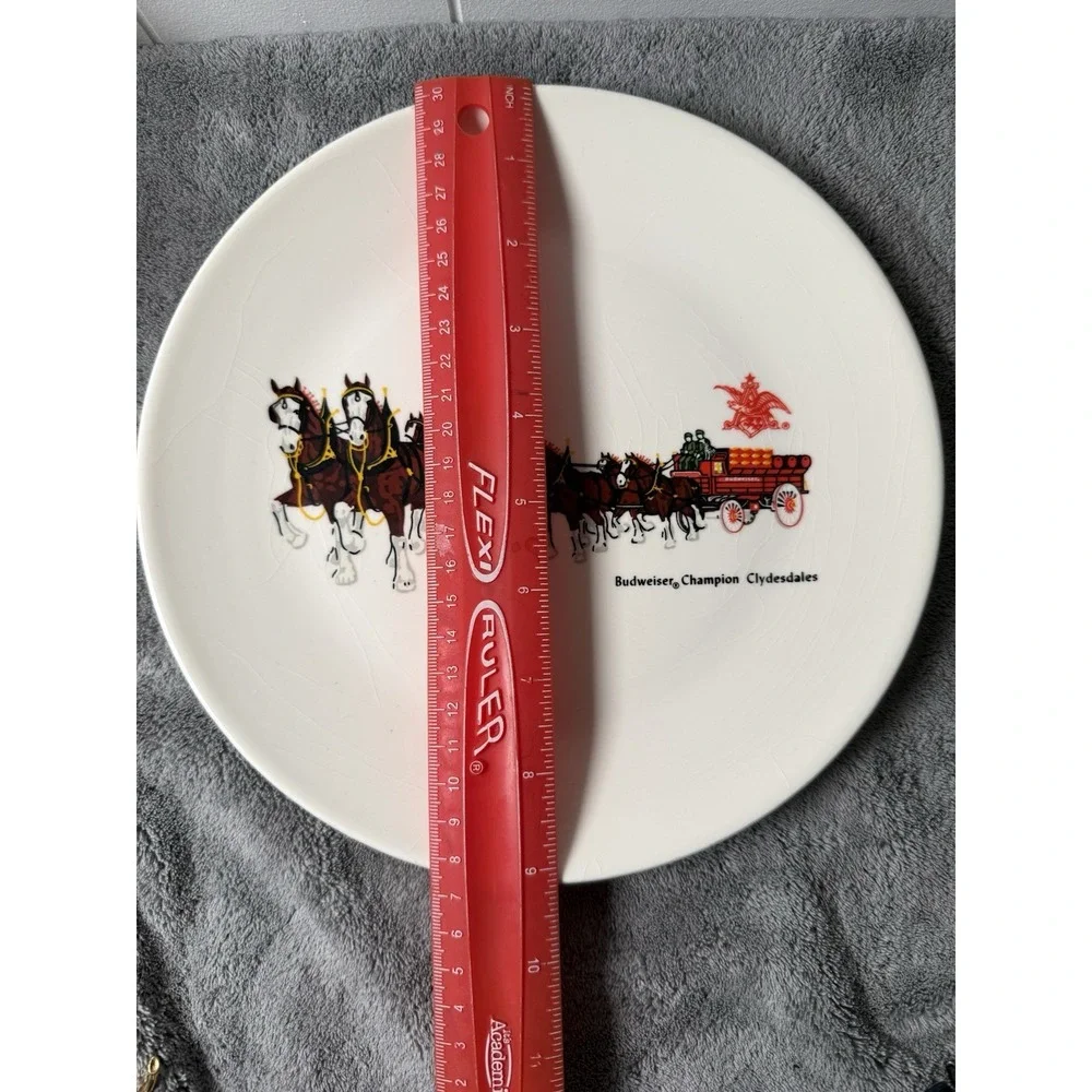 Vintage Budweiser Beer Champion Clydesdales Plate 9” Ceramic With Eagle Stamp